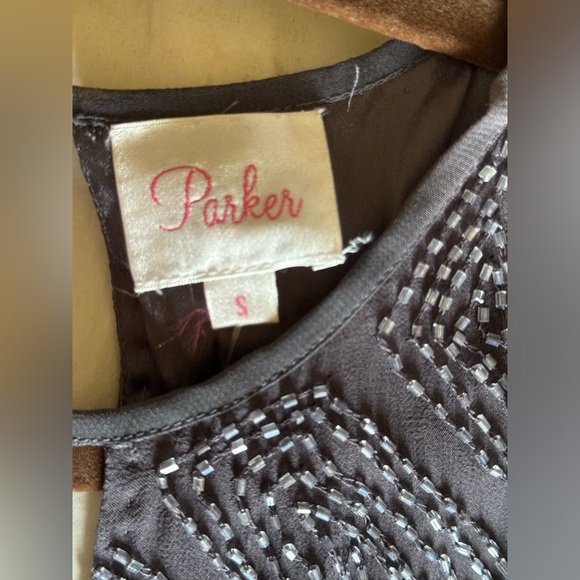 Parker - beaded & silk. Gray top. - Picture 4 of 9